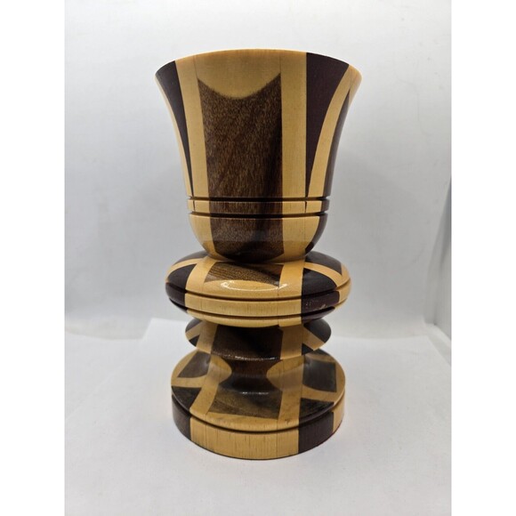 Vintage Hand Turned Wood Candle Taper Holder Gorgeous - Picture 3 of 10